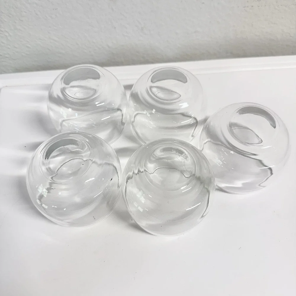 Clear Glass Roly Poly Cocktail Whiskey Glasses Set of 5 Small 2.25